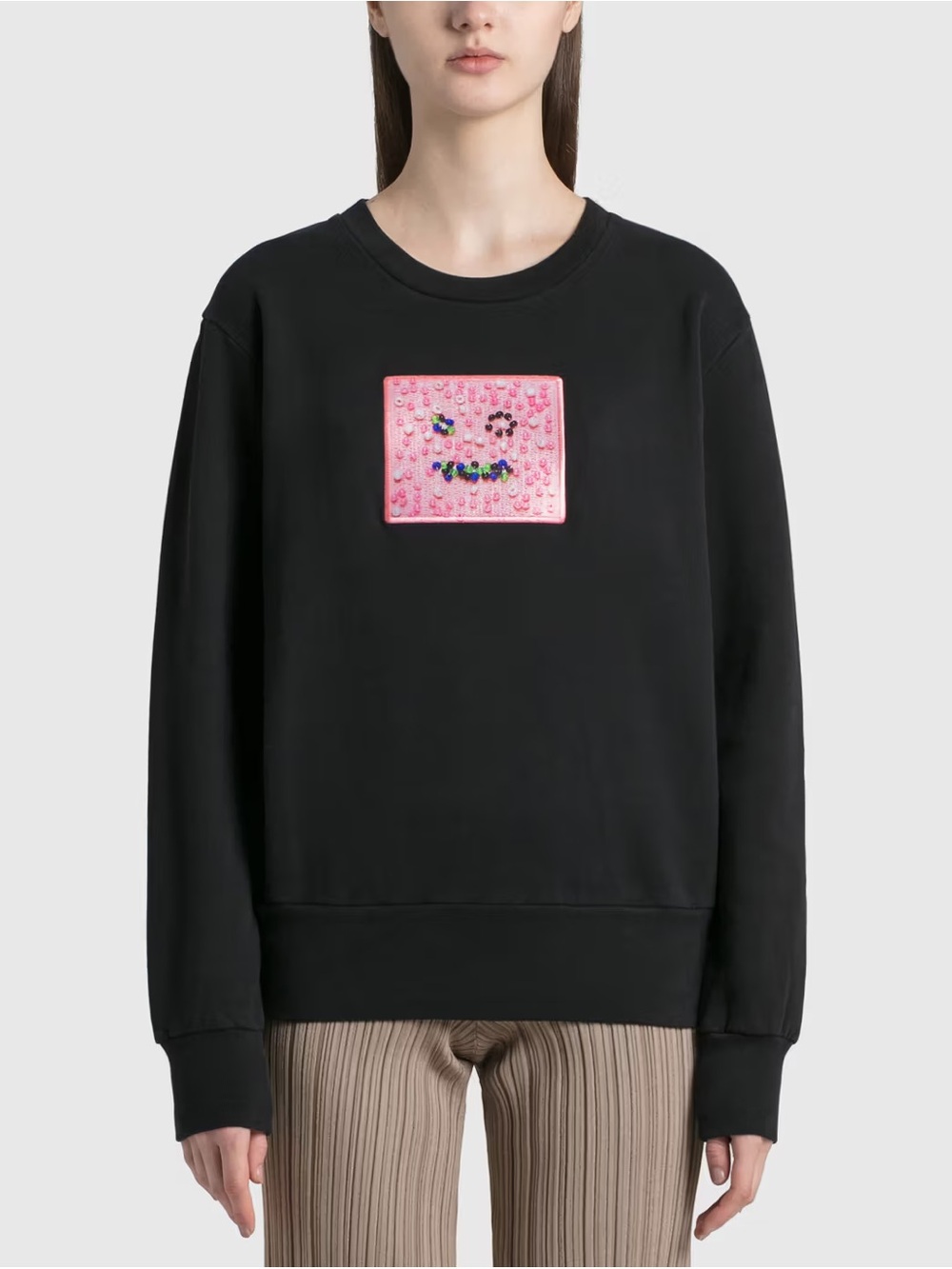 Acne Studios Beaded Face Crewneck Sweatshirt